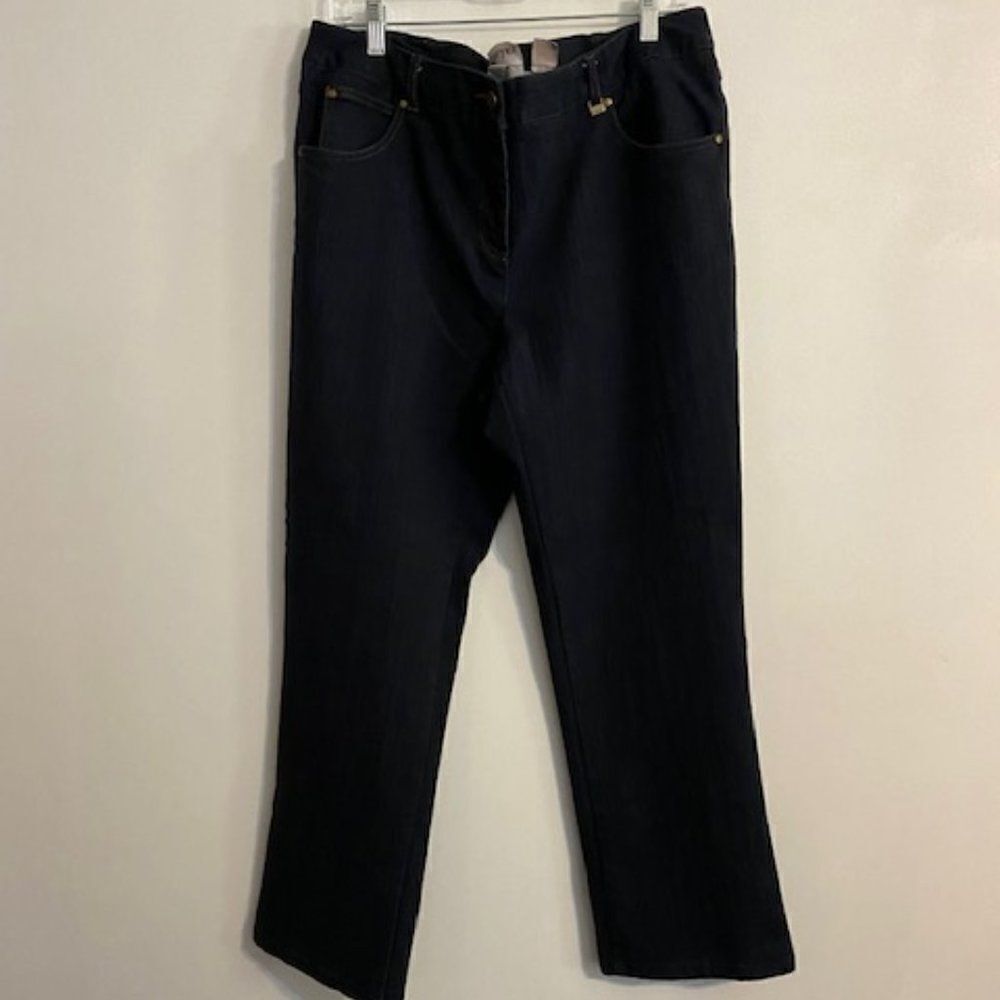 Tan Jay 5 pocket straight denim jeans, size 14